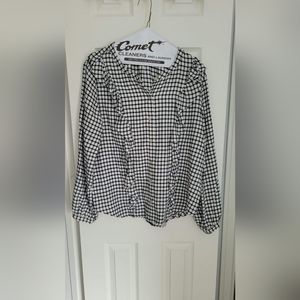 Flannel ruffle blouse